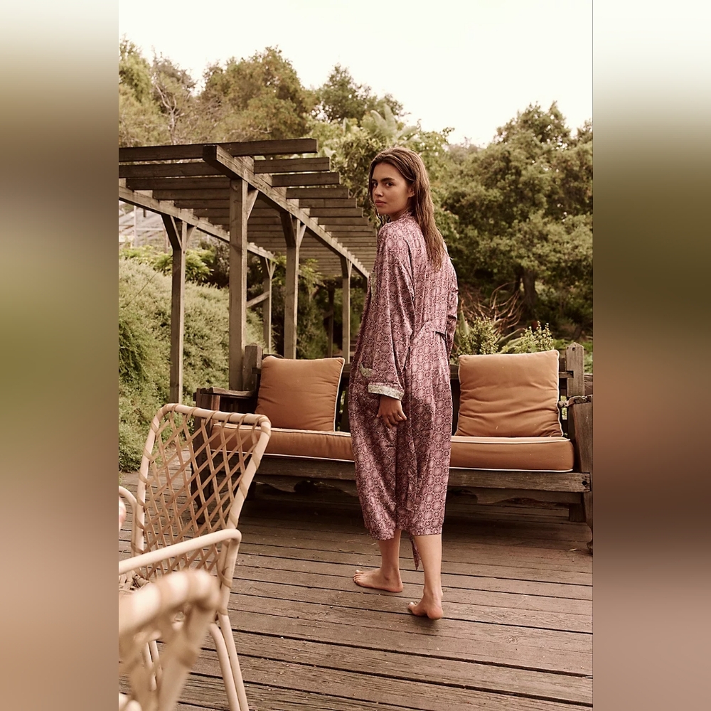 NWT FP Intimately Oasis House Robe- Raisin Combo- M/L - Picture 2 of 8